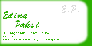 edina paksi business card